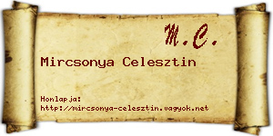 Mircsonya Celesztin névjegykártya